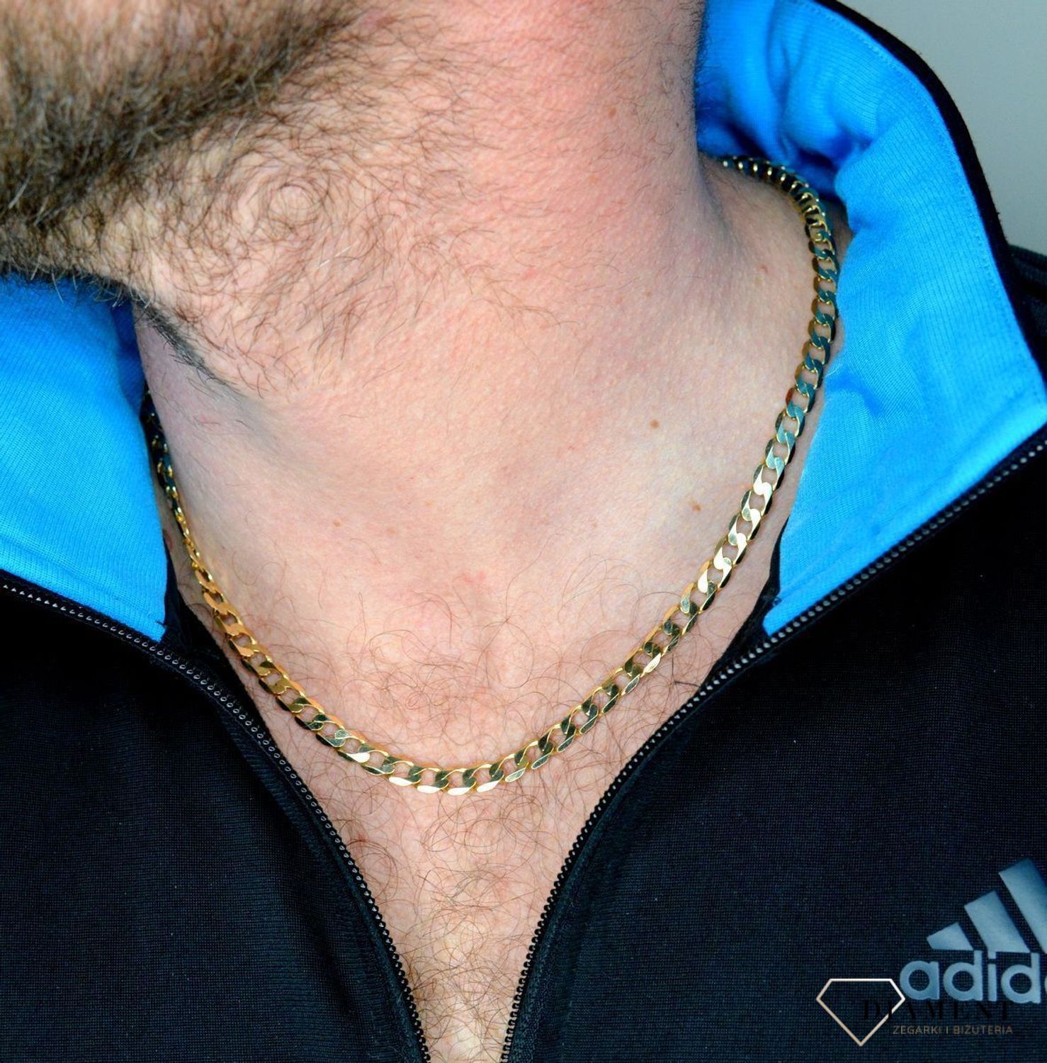 Złoty łańcuszek 585 pancerka 6,3 mm DIA-LAN-8094-585 160 6,3mm.  Biżuterię można zestawić z innymi dodatkami dostępnymi w naszej ofercie, kolczykami, wisiorkiem lub innymi łańcuszkami. Uniwersalna biżuteria. Łańcuszek idealny (1).jpg